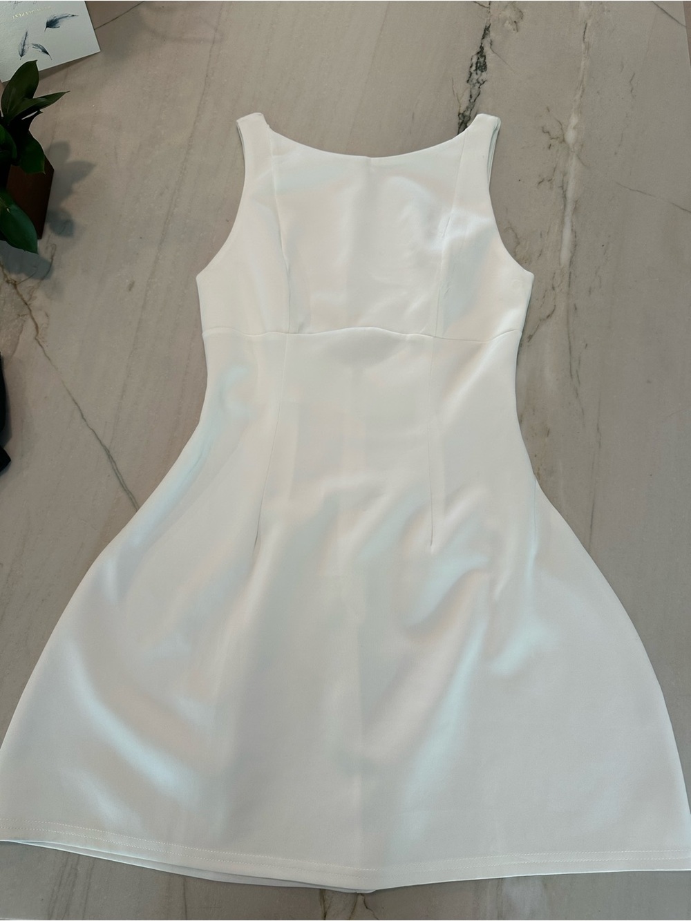 Classic White Sleeveless A-Line Dress